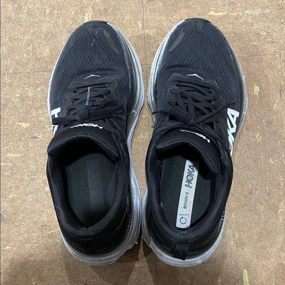 Hoka Women's Black and White Athletic Shoes
